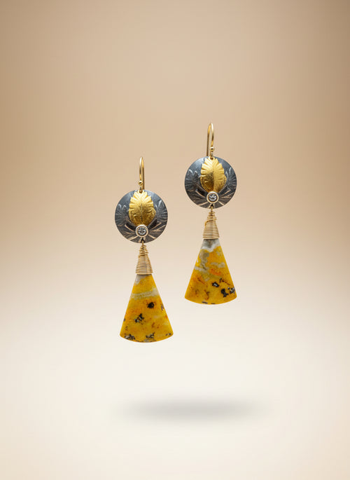 Bumble Bee Jasper Earrings - Handmade in Sedona Arizona
