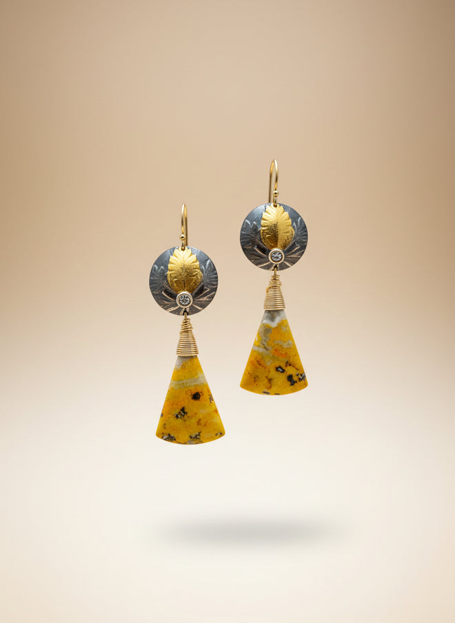 Bumble Bee Jasper Earrings - Handmade in Sedona Arizona