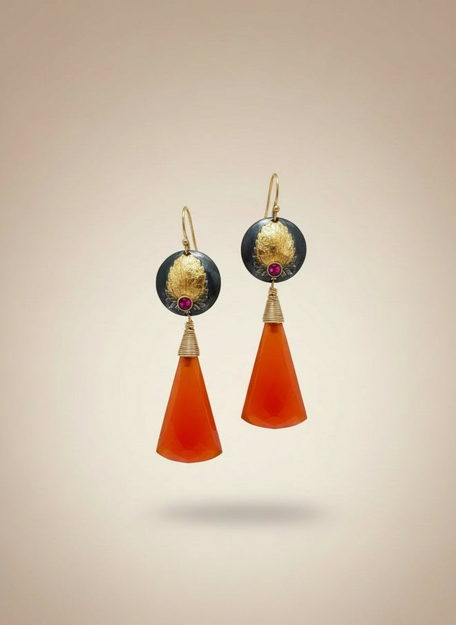 Carnelian & Ruby Earrings - Handmade in Sedona Arizona