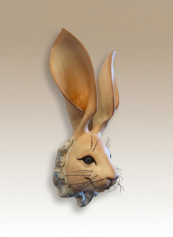 Handmade Rabbit Head - Wall Hanging Sculpture